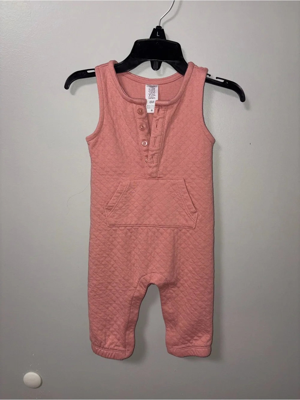 Just One You By Carters Pink Quilted Sleeveless Romper Girls 6M